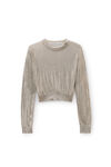 Alexander Wang champagne pullover champagne con strass termoapplicati