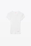 Short-Sleeve Tee in Ribbed Cotton Jersey