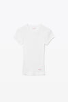 T-SHIRT A MANICHE CORTE IN COTONE A COSTE