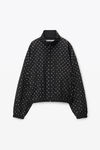 alexander wang 皱褶尼龙烫钻教练夹克 black