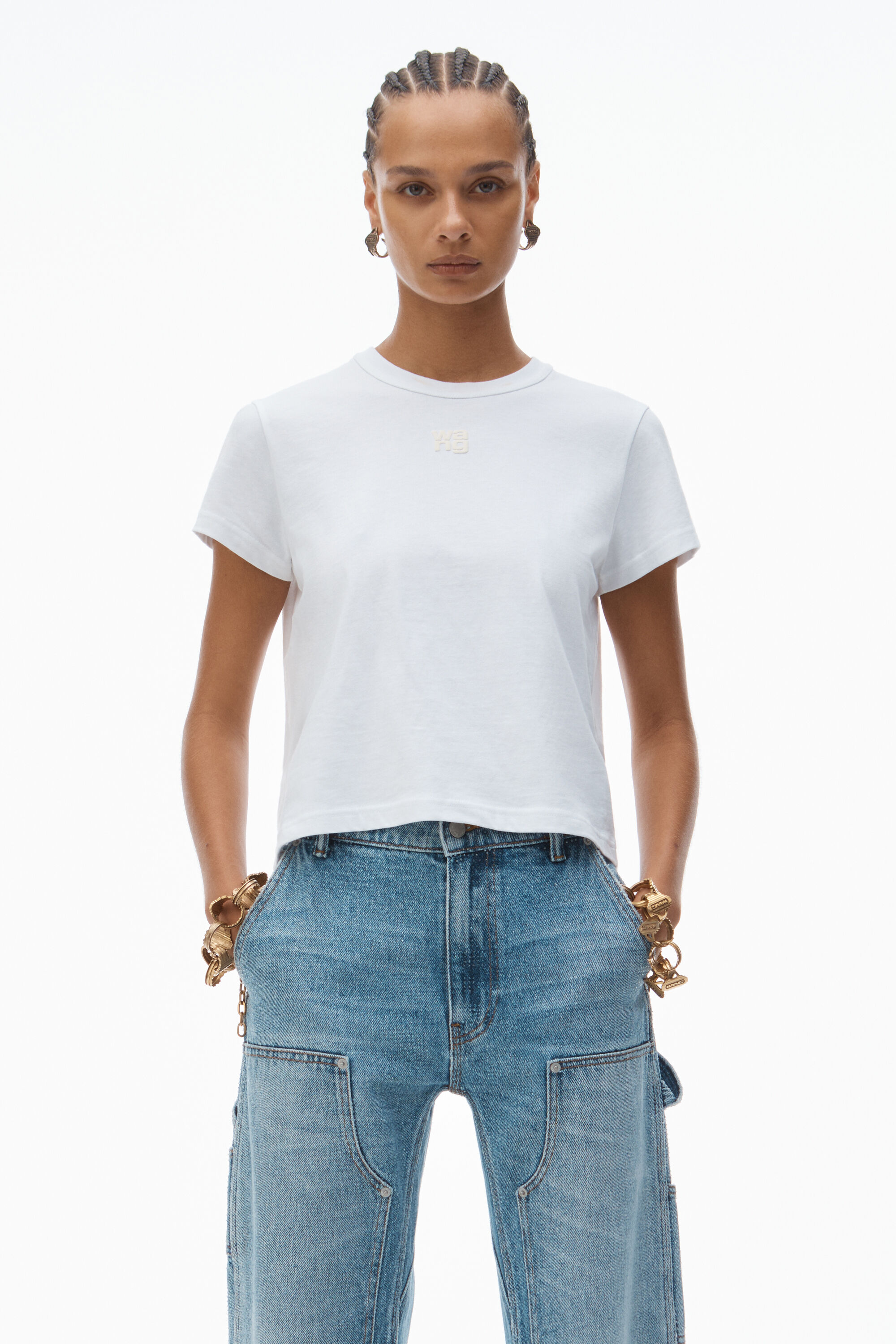 【新品未使用】Alexander Wang パフロゴ Tシャツ Mサイズ alexander wang - 【ラスト1点】 SHORT SLEEVE TEE WITH NY PUFF