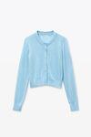 Alexander Wang blue cropped cardigan in clear bead hotfix