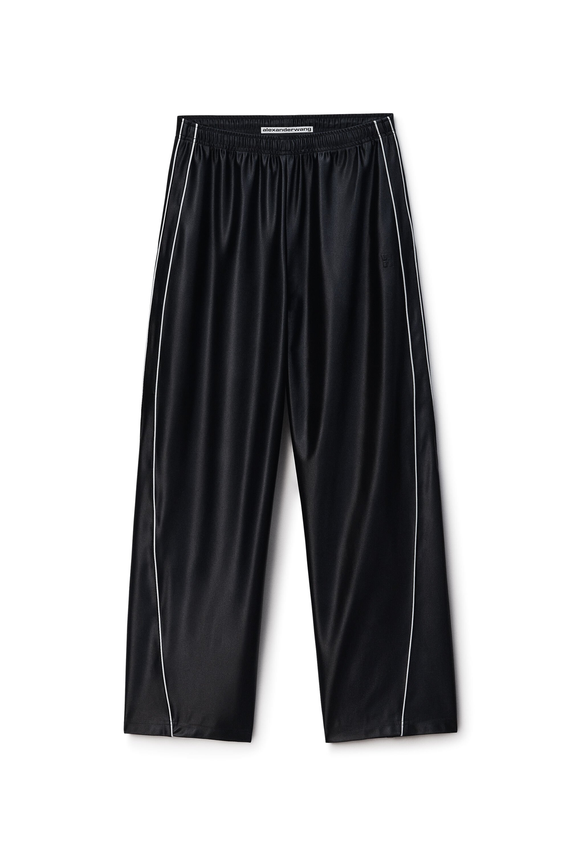 Mid-Rise Trackpant in Satin Faille Jersey. in BLACK | alexanderwang®