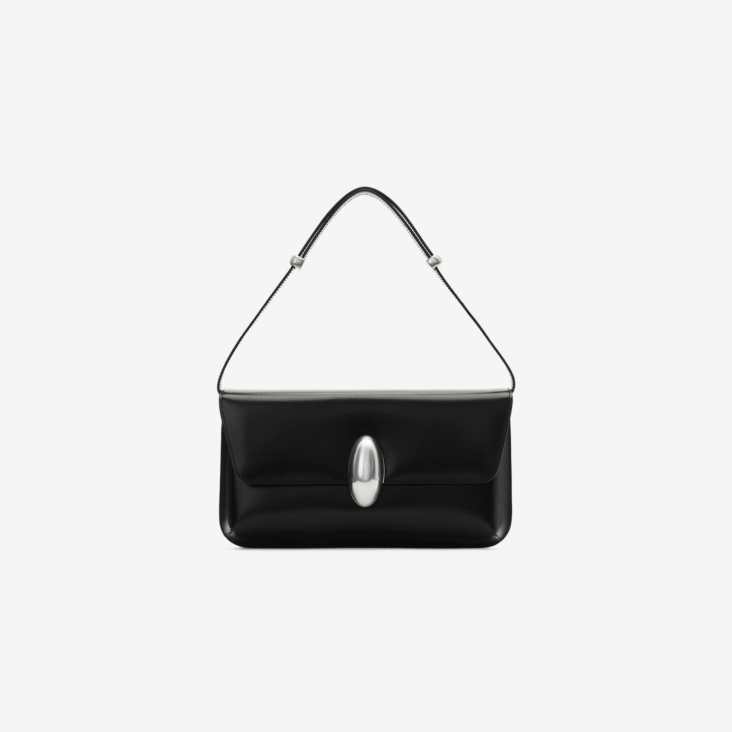 Alexander Wang Dome Structured Flap Bag In Leather In Black