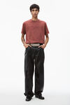 alexander wang embossed logo tee in compact jersey acid apple