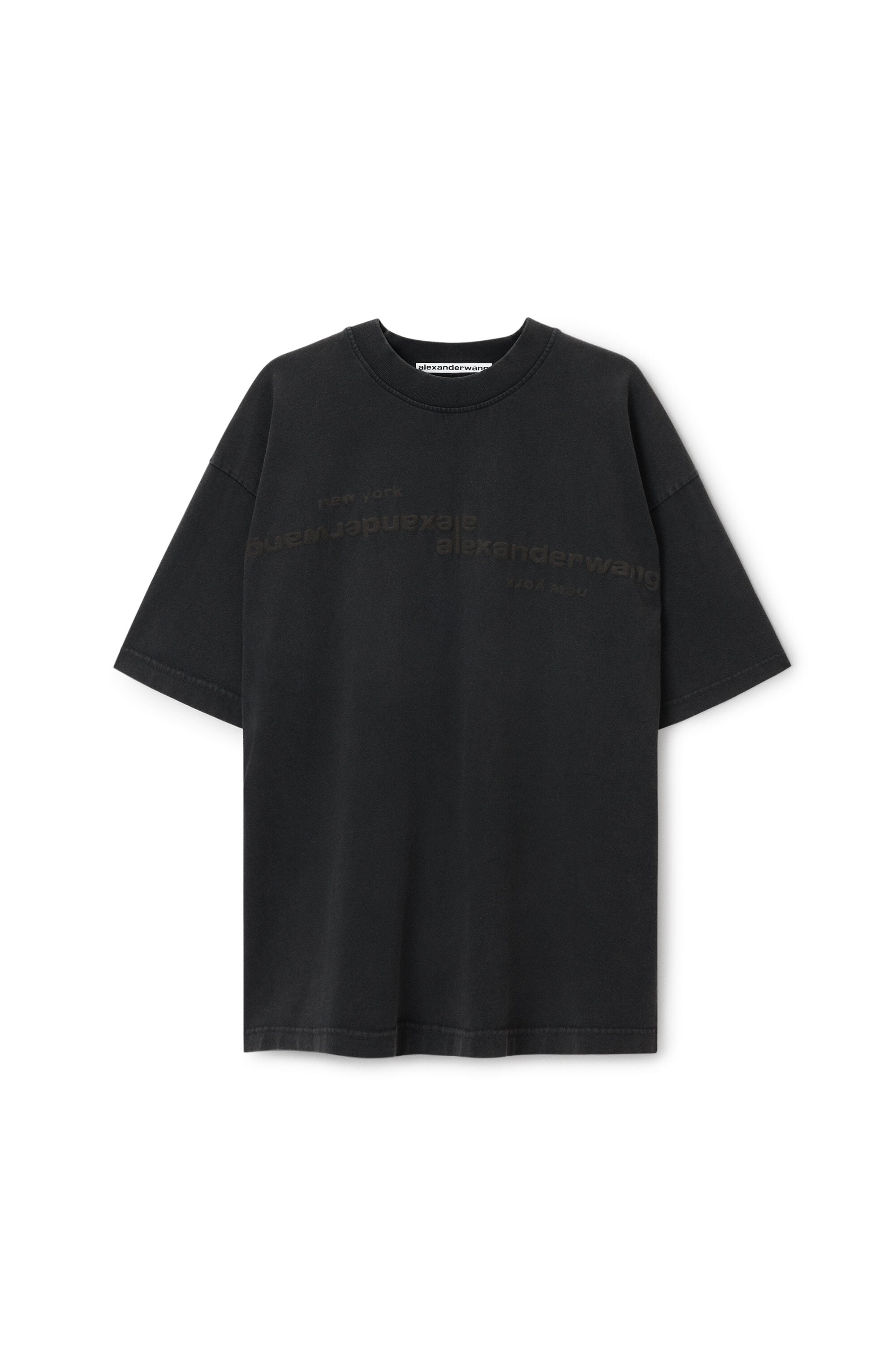 MIRRORED LOGO SHORT SLEEVE TEE in WASHED BLACK | alexanderwang®