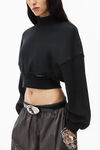 alexander wang turtleneck sweatshirt in classic terry faded black