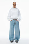 Alexander Wang white puff logo hoodie in structured terry