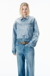Alexander Wang vintage marbled blue vintage-effect marbled blue layered trucker jacket