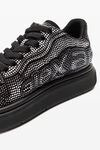 Alexander Wang grey aged sneaker aus wildleder mit schaumdruck und hotfix-strass