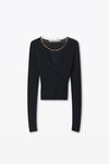 Alexander Wang black kurzes hemd mit logo-namensschild