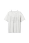Alexander Wang dirty white distressed logo cotton tee