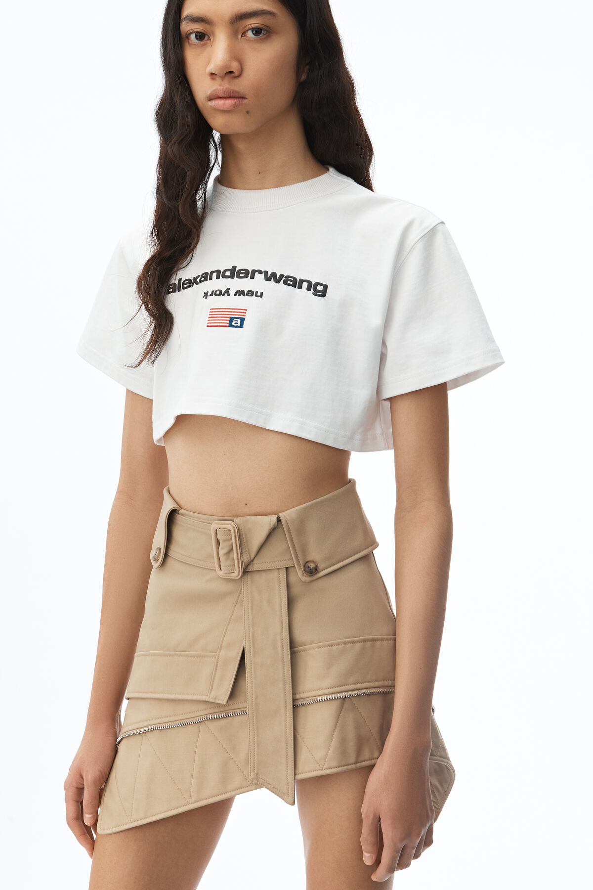 Alexanderwang Jersey Logo Crop Top Alexander Wang