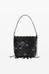 alexander wang lock medium crackle leather hobo black