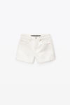 alexander wang 天然牛仔布短版高腰短裤 vintage white