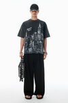 Alexander Wang washed black black ny skyline crystal hotfix t-shirt