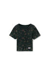 floral-print ribbed cotton baby tee