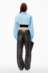 Alexander Wang black/blue pre-styled cami & cropped button up twinset