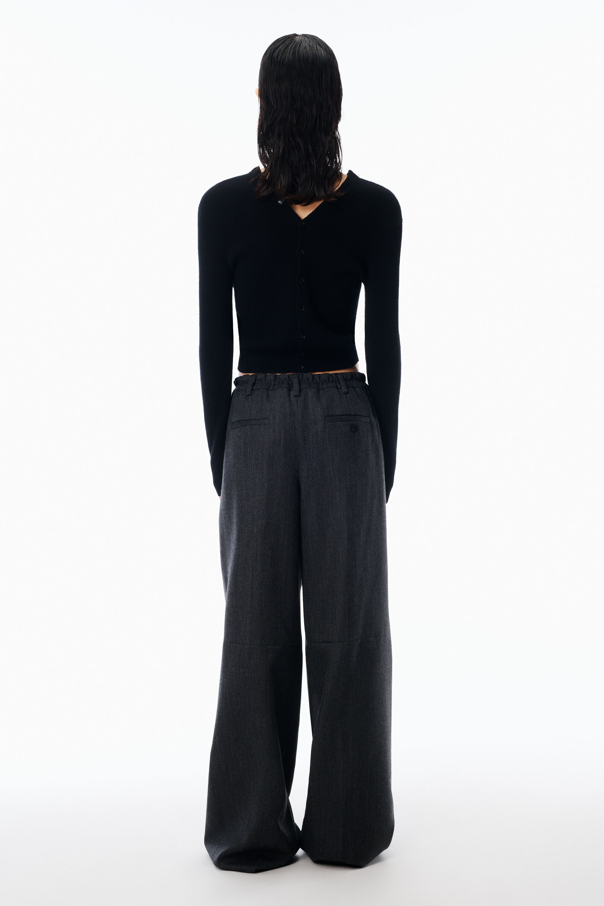Tailored Pant in Heritage Wool in BLACK/CHARCOAL | alexanderwang®