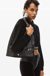 alexander wang small hobo bag in moto leather black