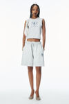 Alexander Wang light heather grey cut-off logo muscle tee