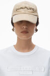 Alexander Wang white distressed logo shrunken tee in cotton jersey