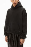 alexander wang hoodie in dense fleece black