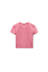 Alexander Wang lotus pink logo jacquard shrunken baby tee