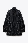 Alexander Wang black drop waist parka dress with reflective piping