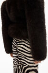 alexander wang faux fur coat with shawl collar charcoal brown