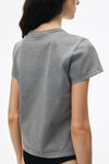T-shirt con effetto stropicciato e logo in jersey di cotone