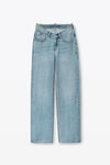 alexander wang nameplate v front denim jean vintage faded indigo