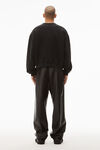 alexander wang maglione girocollo in pile a maglia stretta black