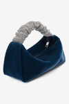 alexander wang scrunchie mini bag in velvet crystal indigo cowboy