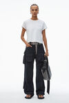 Alexander Wang white logo-print shrunken jersey tee