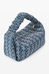 alexander wang scrunchie small bag in jacquard denim vintage medium indigo