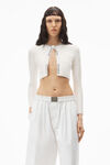 alexander wang 提花徽标装饰弹力针织开衫 soft white