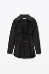 alexander wang 密织棉质褶饰抹胸衬衫 black