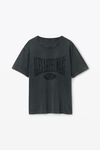 Alexander Wang faded black distressed logo cotton tee