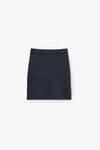 Alexander Wang charcoal 带徽标贴饰的碳灰色羊毛混纺迷你半身裙