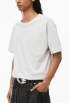 Alexander Wang light heather grey pocket tee in high twist jersey