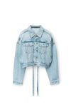 alexander wang cinch hem trucker jacket in denim bleach