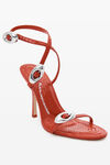 alexander wang dome 105 water snake strappy slide sandal bright red