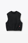 Alexander Wang washed jet black sleeveless crew neck vest in terry