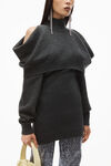 alexander wang inverted turtleneck dress in boiled wool charcoal