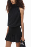 Alexander Wang black robe dos nu froncée à col roulé