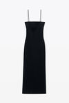 Alexander Wang black black logo jacquard slip dress