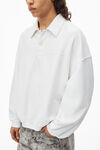 Alexander Wang white polo oversize con logo gonfio