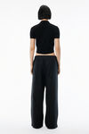 Alexander Wang black black wool short sleeve polo cardigan