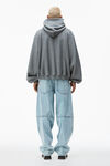 alexander wang raglan turtleneck hoodie in terry with apple puffed logo sidewalk